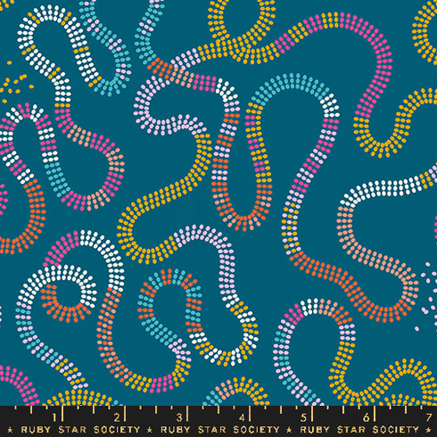Pivot Beaded Geometrics in Teal - Ruby Star Society Sold by the Half Yard